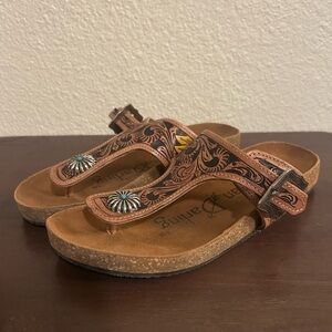 Tooled Leather Sandals